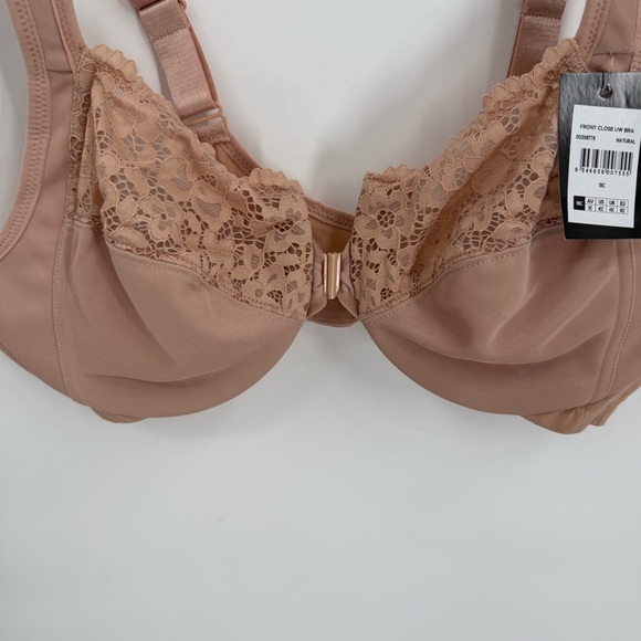 Avenue Women’s Front Closure Bra Underwire Tan Lace Size 40C Lace Adjustable NWT - Picture 3 of 8